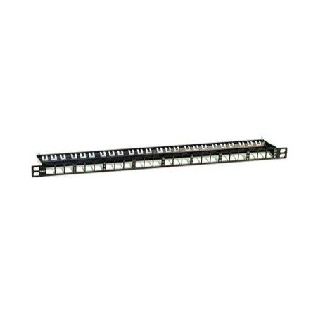 Патч-панель наборная экранированная 19дюйм 0.5U Keystone 24 порта DKC RNKPP2405BK