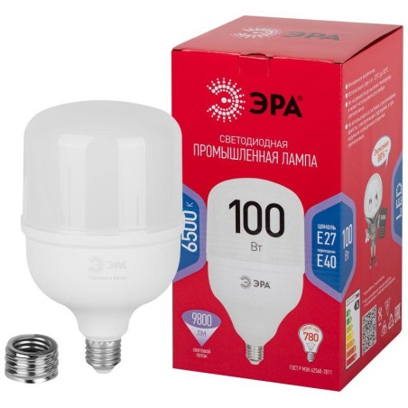 Лампа светодиодная высокомощная RED LINE LED POWER T140-100W-6500-E27/E40 R 100Вт Т140 колокол 6500К холод. бел. E27/E40 (перехо