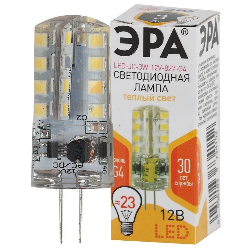 Лампа светодиодная LED-JC-3W-12V-827-G4 240лм ЭРА Б0033193 Лампа светодиодная LED-JC-3W-12V-827-G4 240лм ЭРА Б0033193