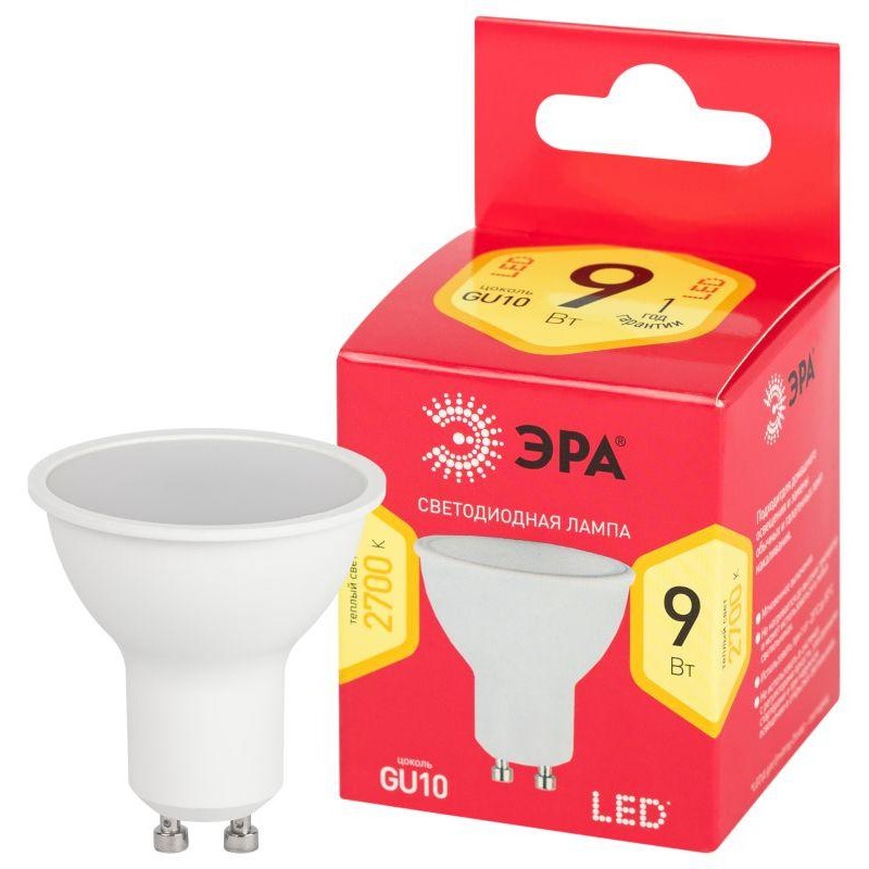 Лампа RED LINE LED MR16-9W-827-GU10 R GU10 R 9Вт софит тепл. бел. свет Эра Б0050691 Лампа RED LINE LED MR16-9W-827-GU10 R GU10 R 9Вт софит тепл. бел. свет Эра Б0050691