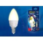 Лампа светодиодная LED-C37 7W/3000K/E14/FR/DIM PLP01WH Яркая 7Вт свеча матовая 3000К тепл. бел. E14 диммир. (упак. картон) Uniel