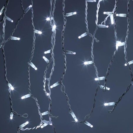 Гирлянда светодиодная "Бахрома" 2х1м 120LED холод. бел. IP65 220В бел. мерцание провод бел. каучук (без шнура питания) Эра Б0051