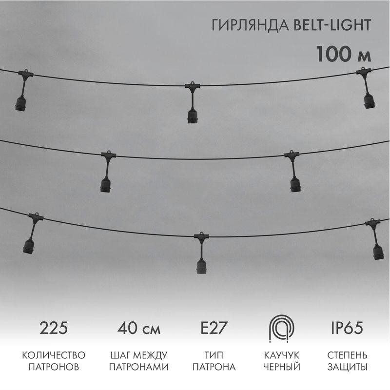 Гирлянда "Белт Лайт" 2жил. шаг 40см подвесные патроны E27 1320Вт IP65 влагостойкая (уп.100м) Neon-Night 331-231 Гирлянда "Белт Лайт" 2жил. шаг 40см подвесные патроны E27 1320Вт IP65 влагостойкая (уп.100м) Neon-Night 331-231