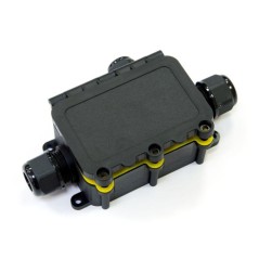 Коробка распределительная ОП с откидной крышкой 131х80х37 3-вводная IP68 ПА66 40А 450В d3.5-12мм черн. Промрукав Промрукав PR08.