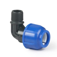 Отвод компрессионный наружн. резьба PN16 d40х3/4дюйм для ПЭ труб RTP 24286