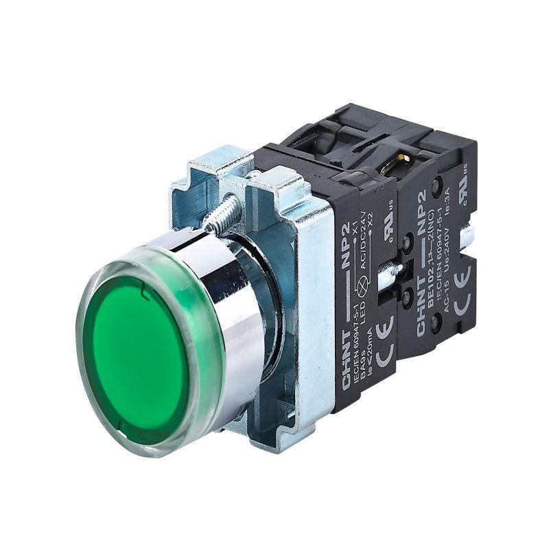 Кнопка управления NP2-BW3365 1НО+1НЗ зел. AC/DC 230В(LED) IP40 CHINT 574268 Кнопка управления NP2-BW3365 1НО+1НЗ зел. AC/DC 230В(LED) IP40 CHINT 574268