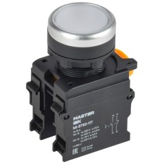 Кнопка d22мм 1НО+1НЗ с фиксацией бел. MASTER IEK MI-BT60-11T-3-21-K01