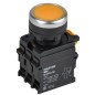 Кнопка d22мм 1НО+1НЗ с подсветкой желт. MASTER IEK MI-BT60-11D-3-12-K05