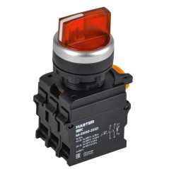 Переключатель 3 полож. 2НО с подсв. красн. MASTER IEK MI-SW60-20XD-4-14-3-K04