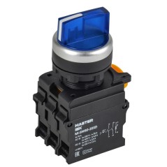 Переключатель 3 полож. 2НО с подсв. син. MASTER IEK MI-SW60-20XD-4-14-3-K07