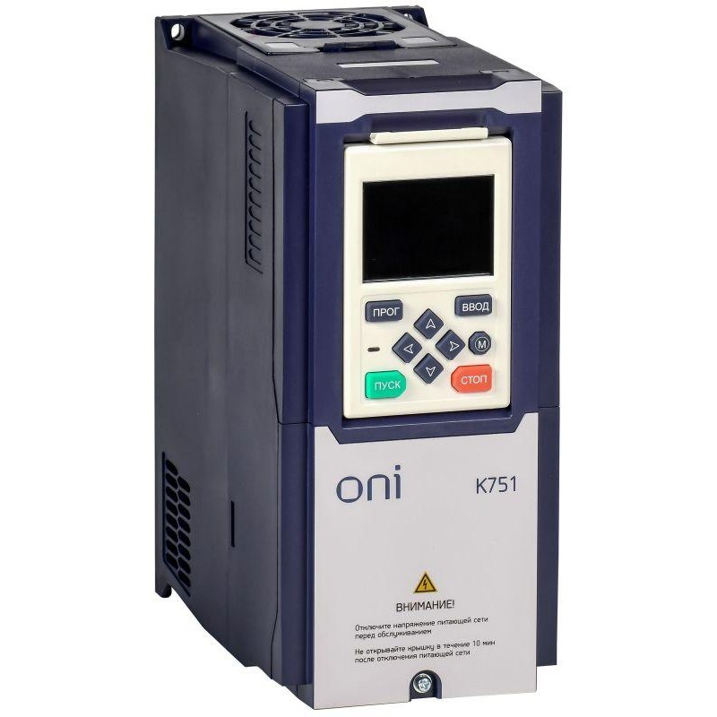 Преобразователь частоты K751 380В 3Ф 1.5кВт 4.2А со встроен. тормозом ONI K751-33-15NTM