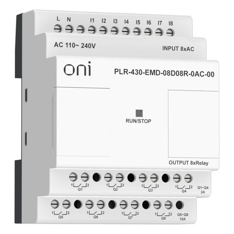 Модуль расширения входов выходов 8 DI 8 RO 220В AC ПЛК 430 ONI PLR-430-EMD-08D08R-0AC-00 Модуль расширения входов выходов 8 DI 8 RO 220В AC ПЛК 430 ONI PLR-430-EMD-08D08R-0AC-00