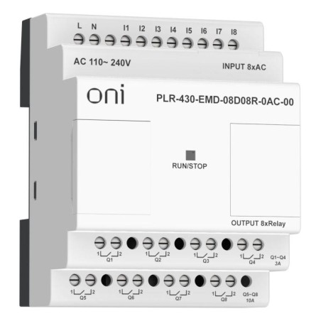 Модуль расширения входов выходов 8 DI 8 RO 220В AC ПЛК 430 ONI PLR-430-EMD-08D08R-0AC-00