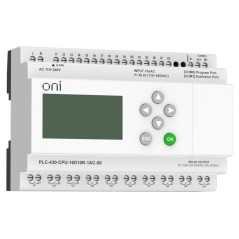 Модуль ЦПУ 16 DI 10 RO 220В AC с Ethernet портом с экраном ПЛК 430 ONI PLC-430-CPU-16D10R-1AC-00