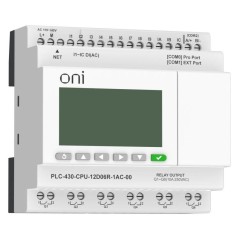 Модуль ЦПУ 12 DI 6 RO 220В AC с Ethernet портом с экраном ПЛК 430 ONI PLC-430-CPU-12D06R-1AC-00