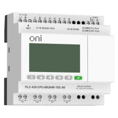 Модуль ЦПУ 4 DI 4 UI (0-10 В/DI) 4 RO 24В DC с Ethernet портом с экраном ПЛК 430 ONI PLC-430-CPU-08U04R-1DC-00