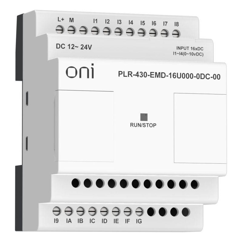 Модуль расширения входов выходов 12 DI 4 UI (0-10 В/DI) 24В DC ПЛК 430 ONI PLR-430-EMD-16U000-0DC-00