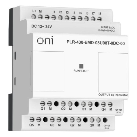 Модуль расширения входов выходов 4 DI 4 UI (0-10 В/DI) 8 TO 24В DC ПЛК 430 ONI PLR-430-EMD-08U08T-0DC-00