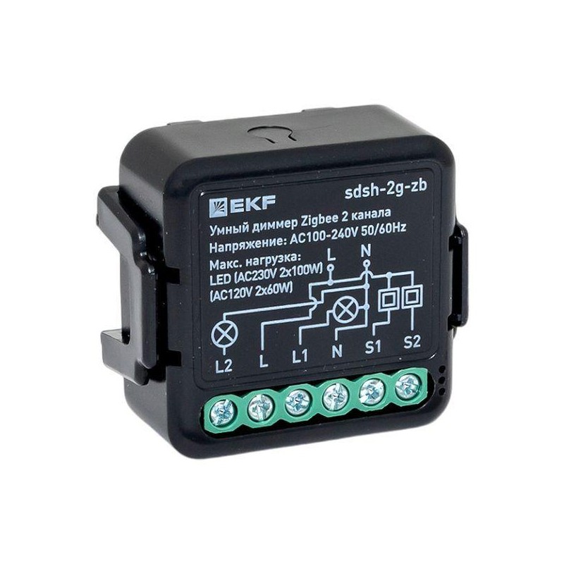 Диммер в подрозетник 2-канальный Умный Zigbee Connect Select EKF sdsh-2g-zb Диммер в подрозетник 2-канальный Умный Zigbee Connect Select EKF sdsh-2g-zb