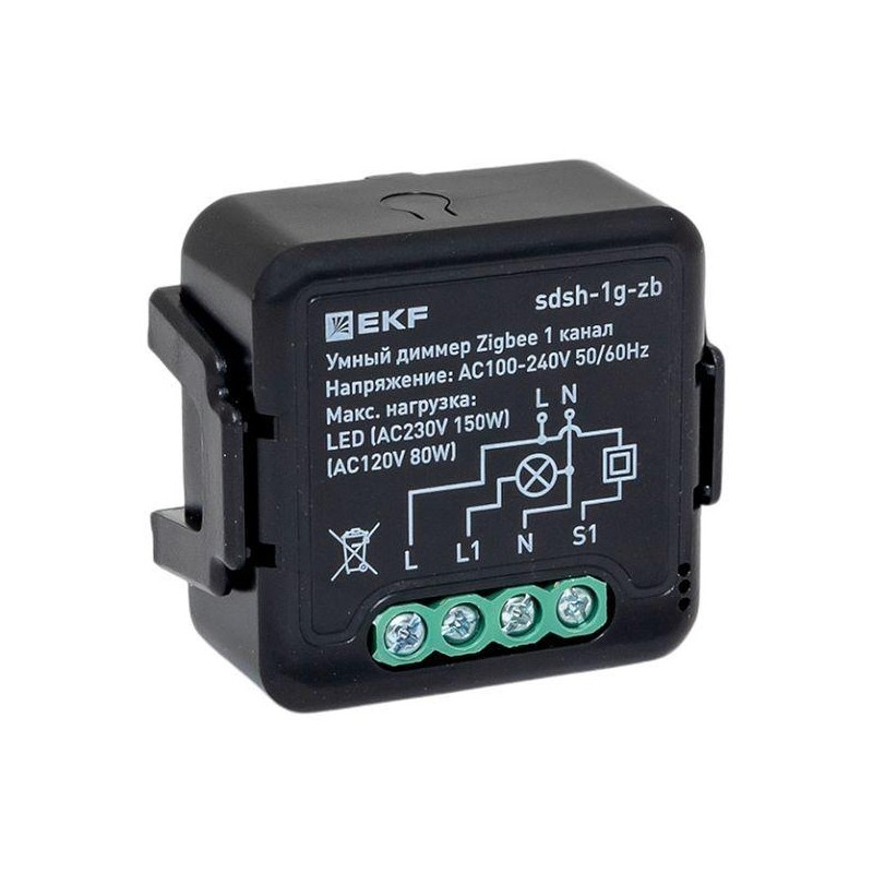Диммер в подрозетник 1-канальный Умный Zigbee Connect Select EKF sdsh-1g-zb