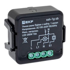 Реле в подрозетник 1-канальное с нейтралью Умное Zigbee Connect Select EKF ssh-1g-zb