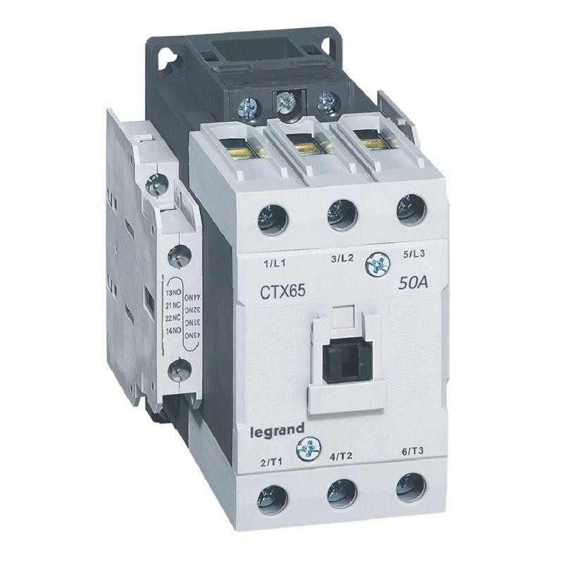 Контактор CTX3 3п 50А кат. 230В AC 2НО+2НЗ торцев. зажим Leg 416156 Контактор CTX3 3п 50А кат. 230В AC 2НО+2НЗ торцев. зажим Leg 416156