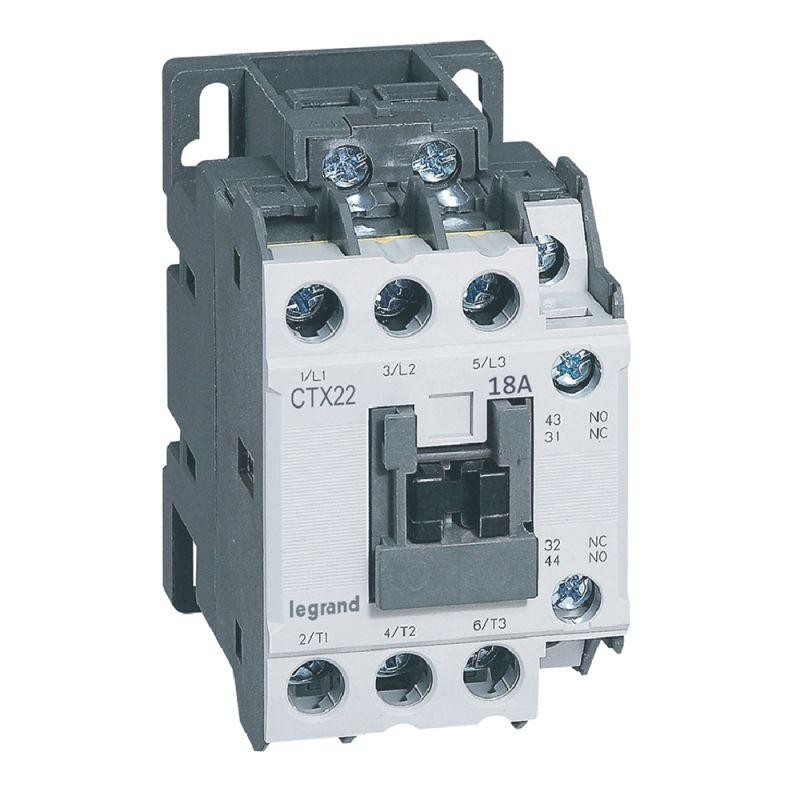 Контактор CTX3 3п 18А кат. 24В AC 1НО+1НЗ Leg 416100 Контактор CTX3 3п 18А кат. 24В AC 1НО+1НЗ Leg 416100