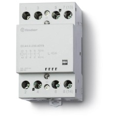 Контактор модульный 4NO 40А AgSnO2 230В AC/DC 53.5мм IP20 опции: мех. индикатор FINDER 224402304310PAS