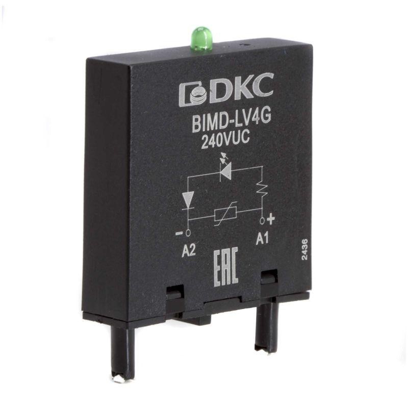 Модуль индикации и защиты LED зел.+варистор (A1+) 240В AC/DC DKC BIMD-LV4G Модуль индикации и защиты LED зел.+варистор (A1+) 240В AC/DC DKC BIMD-LV4G