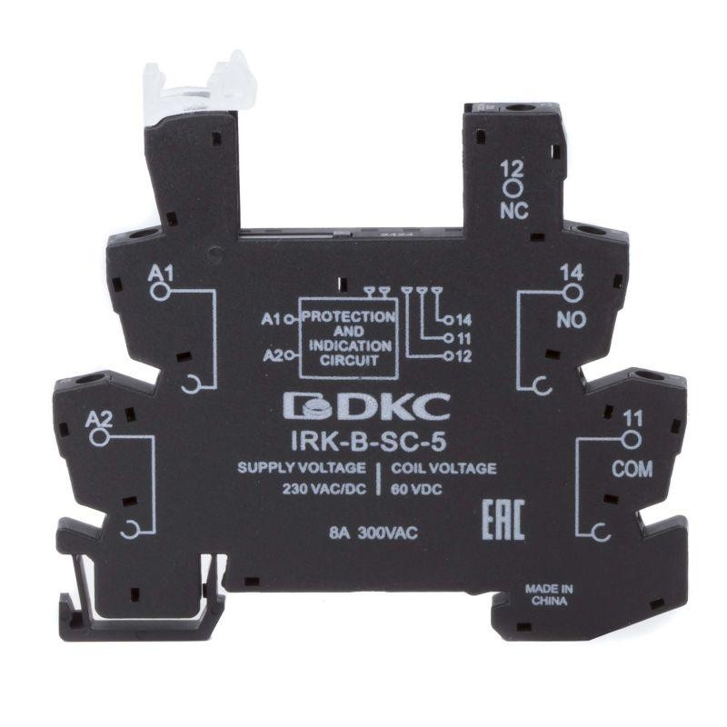 Колодка ультратонкая для реле RIS вх. напр. 230В AC/DC винт. клеммы DKC IRK-B-SC-5 Колодка ультратонкая для реле RIS вх. напр. 230В AC/DC винт. клеммы DKC IRK-B-SC-5
