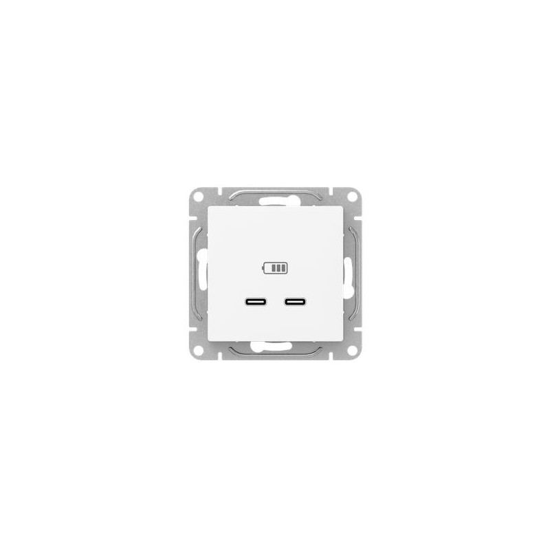 Розетка 2-м СП Эпика USB-C механизм бел. EKF UP1-SOW-2USBC Розетка 2-м СП Эпика USB-C механизм бел. EKF UP1-SOW-2USBC