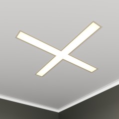 Светильник светодиодный RVE-LBX-KRESCENT-1030-V 53Вт 4000К 1030х1030х100мм S80мм крест встраив. бел. RVElektro RVE00003166