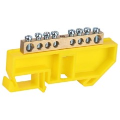 Шина NO-224-89 PE земля на DIN-изоляторе ШНИ-6х9-8-Д желт. Эра Б0062959