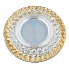 Светильник декоративный Luciole DLS-L132 GU5.3 CHROME/GOLD GU5.3 встраив. доп. светодиод. подсветка 3Вт без лампы основание мета