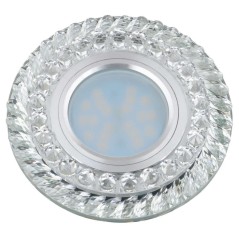 Светильник декоративный Luciole DLS-L132 GU5.3 CHROME/CLEAR GU5.3 встраив. доп. светодиод. подсветка 3Вт без лампы основание мет