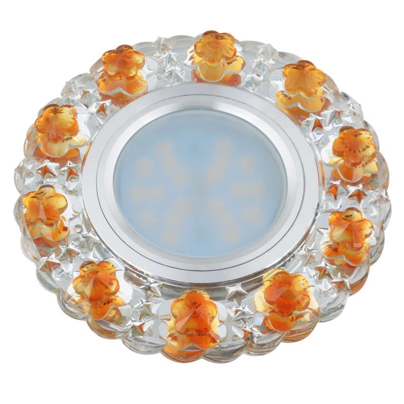 Светильник декоративный Luciole DLS-L129 GU5.3 CHROME/GOLD GU5.3 встраив. доп. светодиод. подсветка 3Вт без лампы основание мета Светильник декоративный Luciole DLS-L129 GU5.3 CHROME/GOLD GU5.3 встраив. доп. светодиод. подсветка 3Вт без лампы основание мета