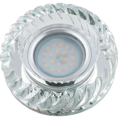 Светильник декоративный Luciole DLS-L123 GU5.3 GLASSY/CLEAR GU5.3 встраив. доп. светодиод. подсветка 3Вт без лампы основание сте