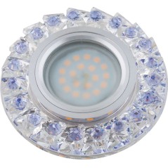 Светильник декоративный Luciole DLS-L120 GU5.3 CHROME/CLEAR+PURPLE GU5.3 встраив. доп. светодиод. подсветка 3Вт без лампы основа