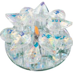 Светильник декоративный встраиваемый DLS-F129 G4 GLASSY/RAINBOW "Fiore" без лампы G4 основание стекло, зеркальн., отделка криста