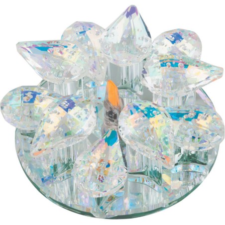 Светильник декоративный встраиваемый DLS-F129 G4 GLASSY/RAINBOW "Fiore" без лампы G4 основание стекло, зеркальн., отделка криста