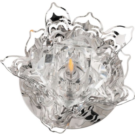 Светильник декоративный встраиваемый DLS-F128 G4 CHROME/CLEAR "Fiore" без лампы G4 основание металл, хром прозр. кристалл отделк