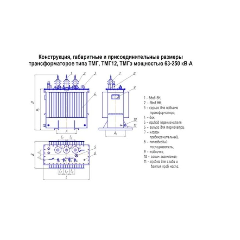 Трансформатор ТМГ-100/6/0.4 У/Zн-11 У1 ЭЛЕКТРОЩИТ Чехов Трансформатор ТМГ-100/6/0.4 У/Zн-11 У1 ЭЛЕКТРОЩИТ Чехов