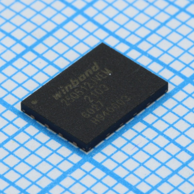 Флэш-памяит архитектура И-НЕ параллельная (шины SPI, Dual SPI, Quad SPI) питание 3В/3.3В 1Г-бит 128Mx8 7нс 8-Pin WSON EP лоток