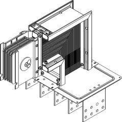 Секция фланцевая вверх Тип1 1600А Al 3L+N+PER IP55 тран. IEK LB-1600A4-35-F-FU1