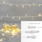 Гирлянда светодиодная "Нить" 10м 100LED тепл. бел. 8Вт 24В IP65 постоян. свечение провод ПВХ прозр. Neon-Night 305-156