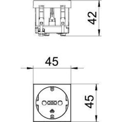 Розетка 1-м 1мод. STD-D0 SWGR1 16А 250В 0град. с заземл. защ. шторки черн. OBO 6120016