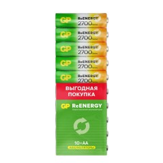 Аккумулятор AA/HR6 ReEnergy 1.2В 2650мА.ч (бокс 10шт) GP 18333