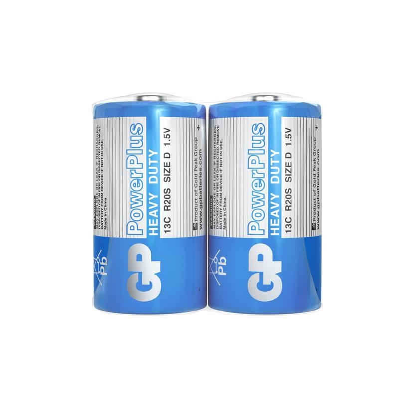 Элемент питания солевой D/R20 1.5В PowerPlus (уп.2шт) GP 11086