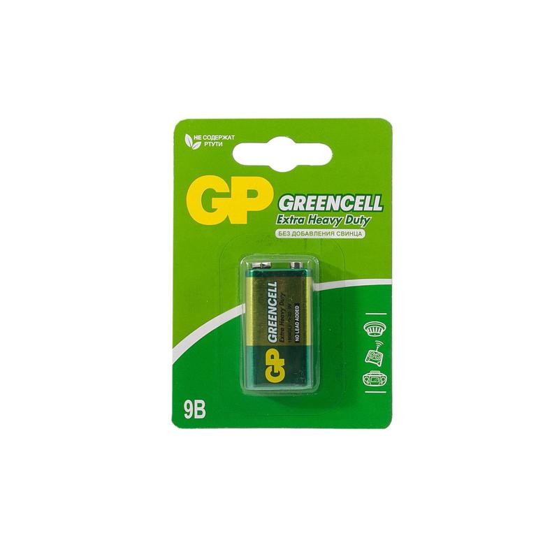 Элемент питания солевой "крона" 6F22 9В GreenCell (блист.1шт) GP 2795