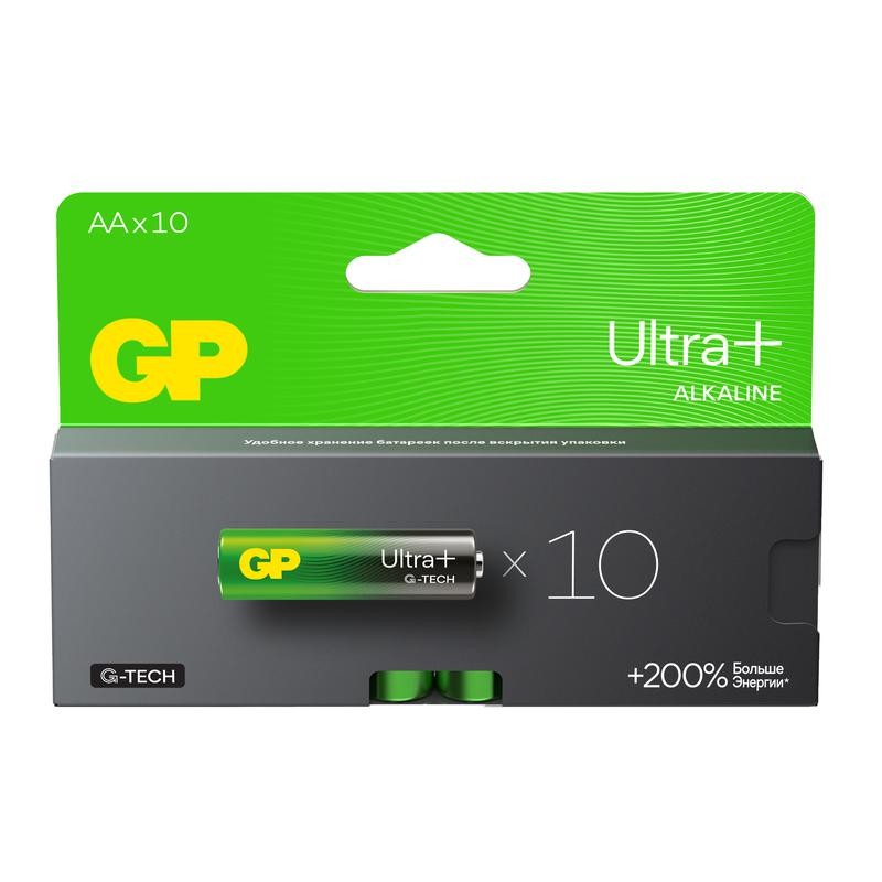 Элемент питания алкалиновый AA/LR6 1.5В Ultra Plus Alkaline G-Tech (блист.10шт) GP 615